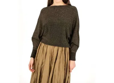 Apricot Metallic Batwing Sweater In Black/gold