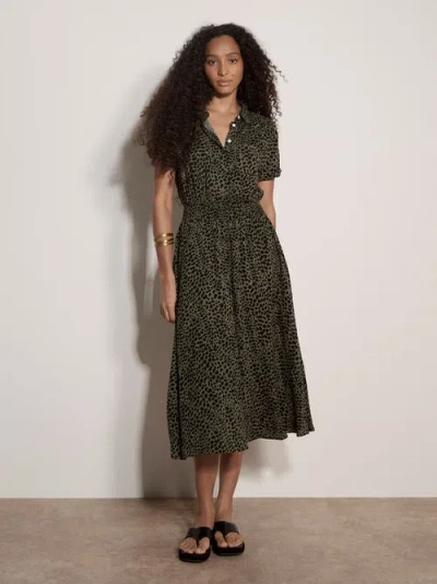 Apricot Mono Dense Spot Shirt Midi Dress In Multi