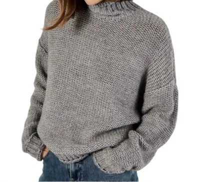 Apricot Oversized Mock Neck Chunky Jumper In Grey