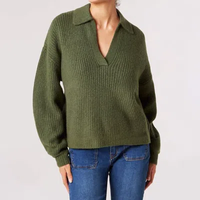 Apricot Oversized Ribbed Sweater In Green