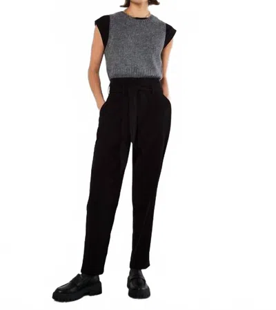 Apricot Paperbag Twill Pant In Black
