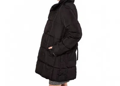 Apricot Quilted Belted Coat In Black