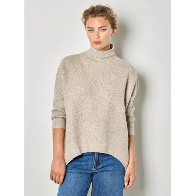 Apricot Rainbow Fleck Cape Jumper In Stone