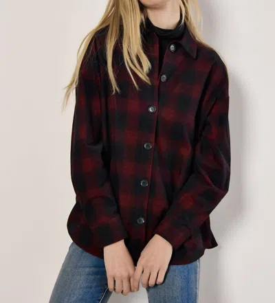 Apricot Red Check Corduroy Shirt