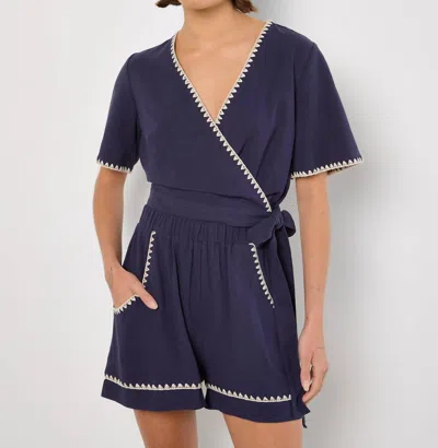 Apricot Riti Short Sleeve Top In Navy In Blue