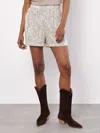 Apricot Sequin Pullon Shorts In Champagne In White