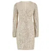 APRICOT SEQUIN X-OVER BODYCON DRESS IN CHAMPAGNE