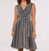 Apricot Silver Lurex A-line Dress In Silver