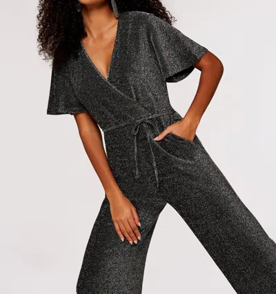 Apricot Silver Lurex Jumpsuit In Grey