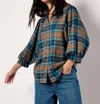 Apricot Soft Touch Balloon Sleeve Check Shirt In Brown In Brown