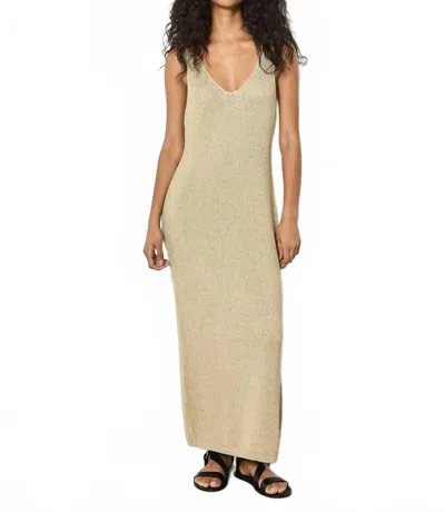 Apricot Sparkle Knitted Dress In Gold In Neutral