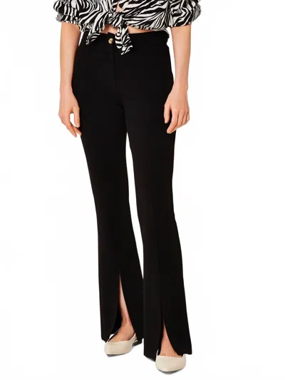 Apricot Split Front Jersey Crepe Pants In Black