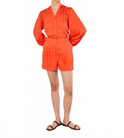 Apricot Striped Lined Shorts In Orange