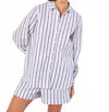 Apricot Striped Linen Mix Shirt In White In White