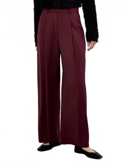 Apricot Tailored Wide Leg Trouser In Burgundy