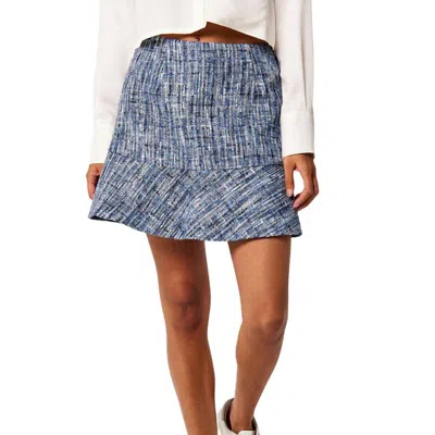 APRICOT TEXTURED TWEED RUFFLE SKIRT