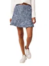 APRICOT TEXTURED TWEED RUFFLE SKIRT IN BLUE