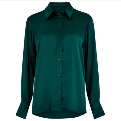 Apricot The Emerald Satin Shirt In Green