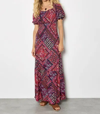 Apricot Tierred Maxi Dress In Multicolor In Burgundy