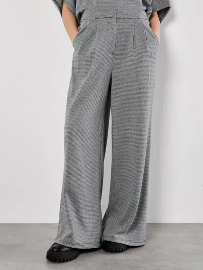 Apricot Wide Leg Houndstooth Tailored Trousers In Black & White In Multi