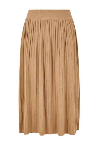 Apricot Women's Harper Pleated Knit Skirt In Stone In Brown