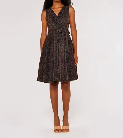 Apricot Women's Lurex Fit & Flare Dress In Bronze