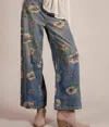 Apricot Women's Pioneer's Petals Printed Floral Denim In Blue