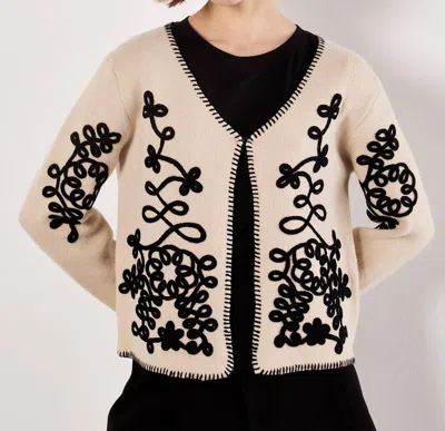 Apricot Women's Swirl Cornelli Embr Cardigan In Natural In Multi