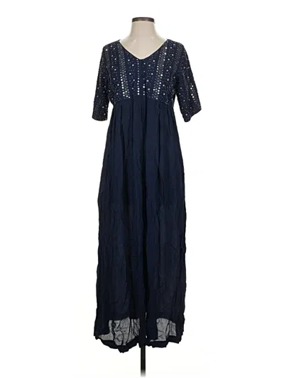 Pre-owned April Cornell Casual Dress In Blue