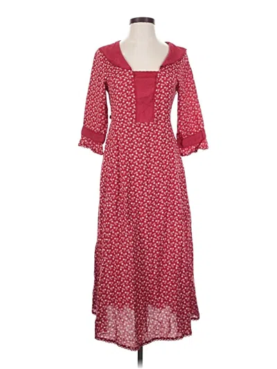Pre-owned April Cornell Casual Dress In Burgundy