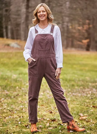April Cornell Cowgirl Corduroy Overall In Cocoa In Purple