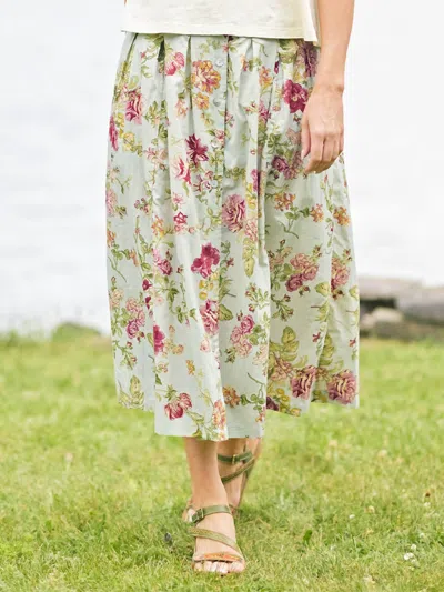 April Cornell Milene Midi Skirt In Sage In Multi