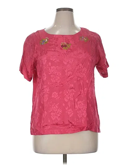 April Cornell Short Sleeve Blouse In Pink
