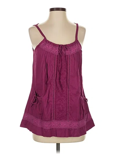 Pre-owned April Cornell Sleeveless Blouse In Burgundy