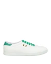 Aprix Woman Sneakers White Size 11 Leather, Textile Fibers In Yellow