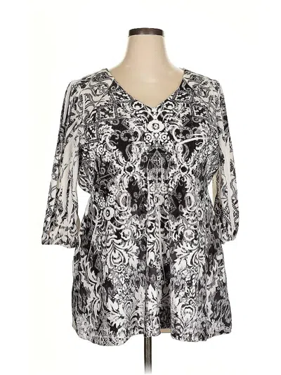 Pre-owned Apt. 9 3/4 Sleeve Blouse In Black