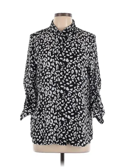Pre-owned Apt. 9 3/4 Sleeve Blouse In Black