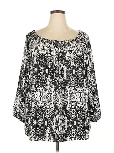 Pre-owned Apt. 9 3/4 Sleeve Blouse In Black