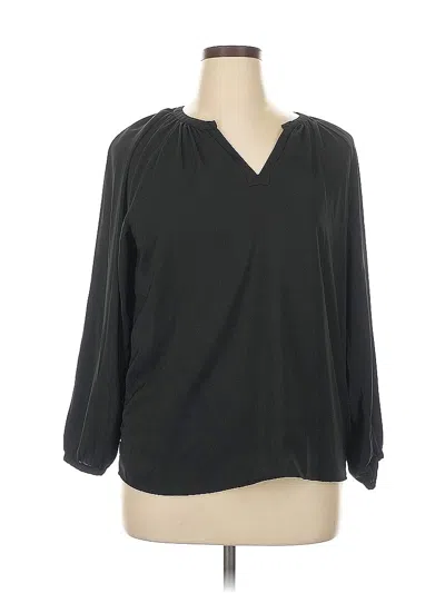 Pre-owned Apt. 9 3/4 Sleeve Blouse In Black
