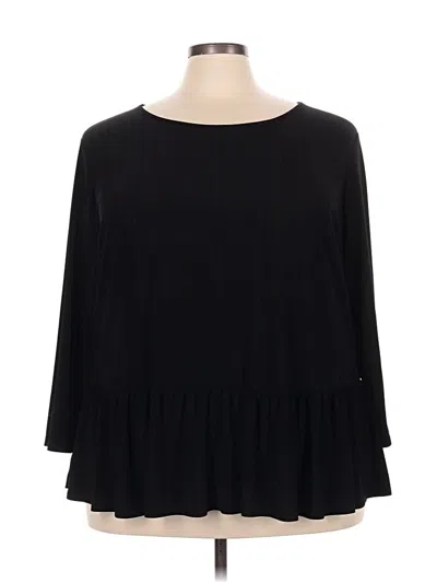 Pre-owned Apt. 9 3/4 Sleeve Blouse In Black