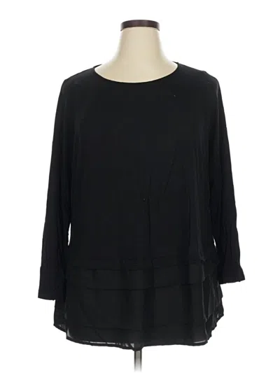 Pre-owned Apt. 9 3/4 Sleeve Blouse In Black