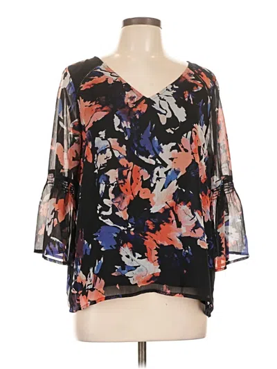Pre-owned Apt. 9 3/4 Sleeve Blouse In Black