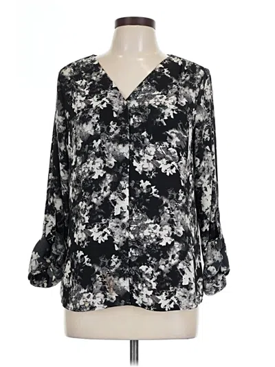 Pre-owned Apt. 9 3/4 Sleeve Blouse In Black