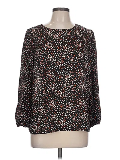 Pre-owned Apt. 9 3/4 Sleeve Blouse In Black
