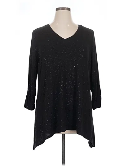 Pre-owned Apt. 9 3/4 Sleeve Blouse In Black