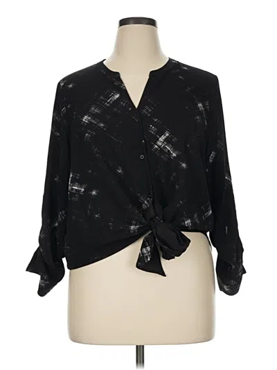 Pre-owned Apt. 9 3/4 Sleeve Blouse In Black