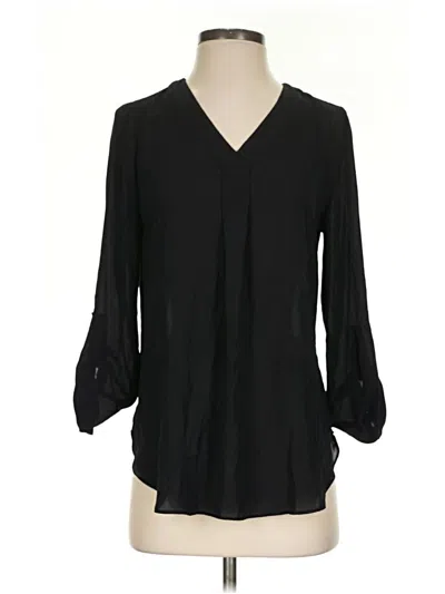 Pre-owned Apt. 9 3/4 Sleeve Blouse In Black