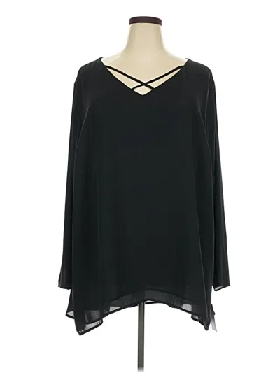 Pre-owned Apt. 9 3/4 Sleeve Blouse In Black