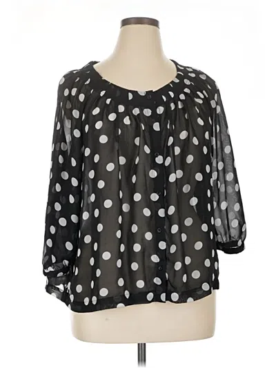 Pre-owned Apt. 9 3/4 Sleeve Blouse In Black
