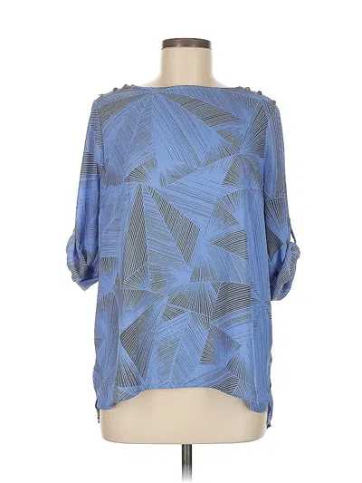 Pre-owned Apt. 9 3/4 Sleeve Blouse In Blue